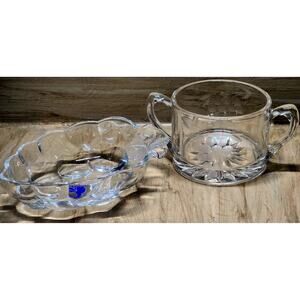 Vintage Sugar Bowl & Dish / Tray Studio Nova Grape Cluster & Vine Pattern Japan